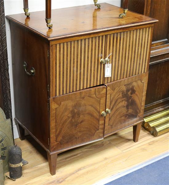 An early 19th century Dutch inlaid mahogany cabinet (modified) W.67cm